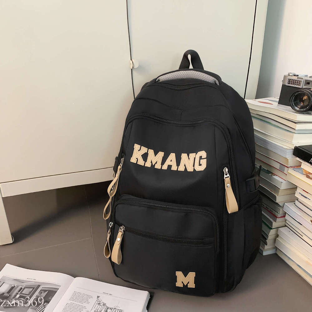 Letter Waterproof Appearance Dirt-Resistant Trendy Style Junior Backpack Male Large Capacity High School Female Student Double Shoulder Bag