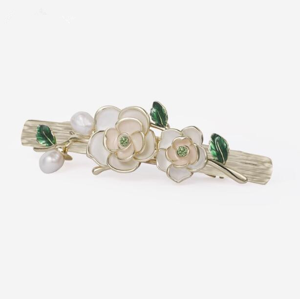 Luxury Spring Designer Womens Hairpin Brand CLASSIC RETRO ELEGANCE camellia flower Claw Clip Classic Hairclip Metal Shark Hairpin Hair Clips Hair Acce