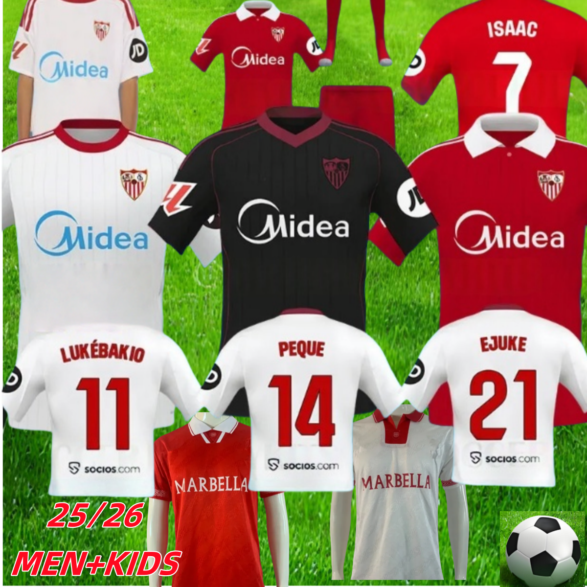 Sevilla 25 26 soccer jersey SERGIO RAMOS SOW FC football shirts Men kits Kids Equipment Camiseta Futbol sevilla Retro