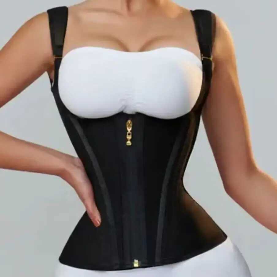 Colombian Shapewear Body Shaper for Women Vest Tops Double Compression Waist Corset Adjustable Zipper and Hook-eye W250724