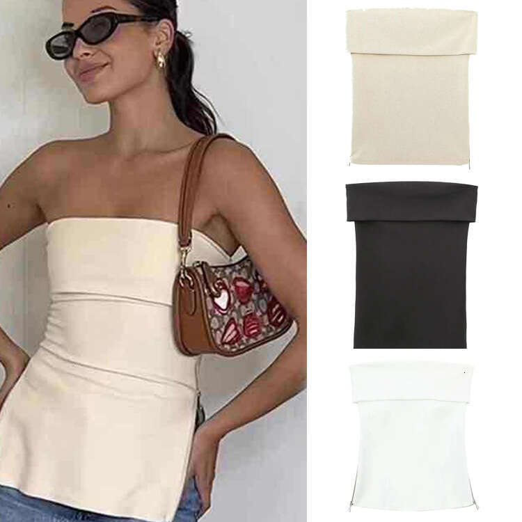 TRAFZA Wearable Women's Summer Inner Wear Sexy Hot Girl Knitted Fashion Tube Top B5