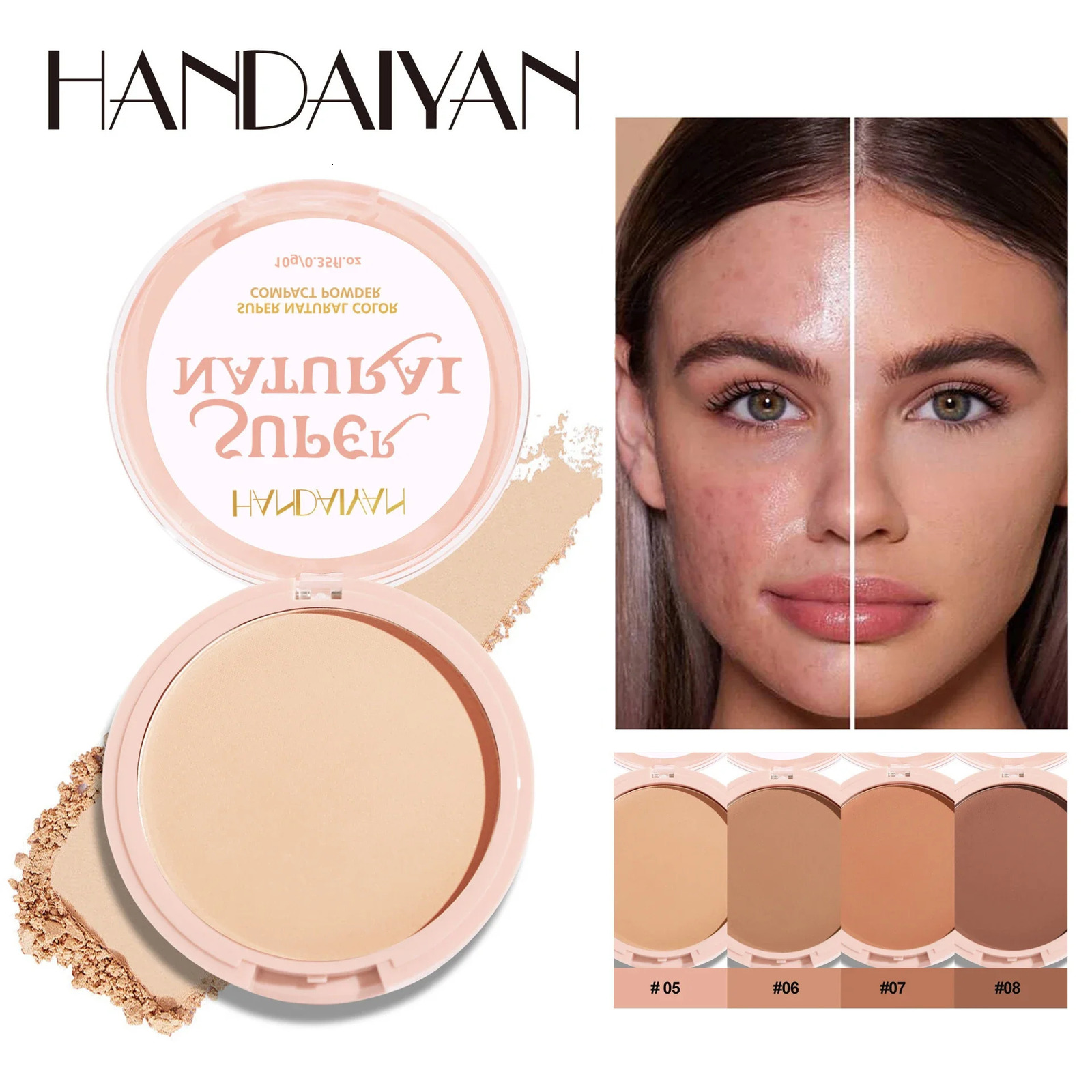 8 Color Matte Face Pressed Powder 24 Hours Oil Control Natural Setting Powder Foundation Full Coverage Waterproof Lasting Makeup 250716