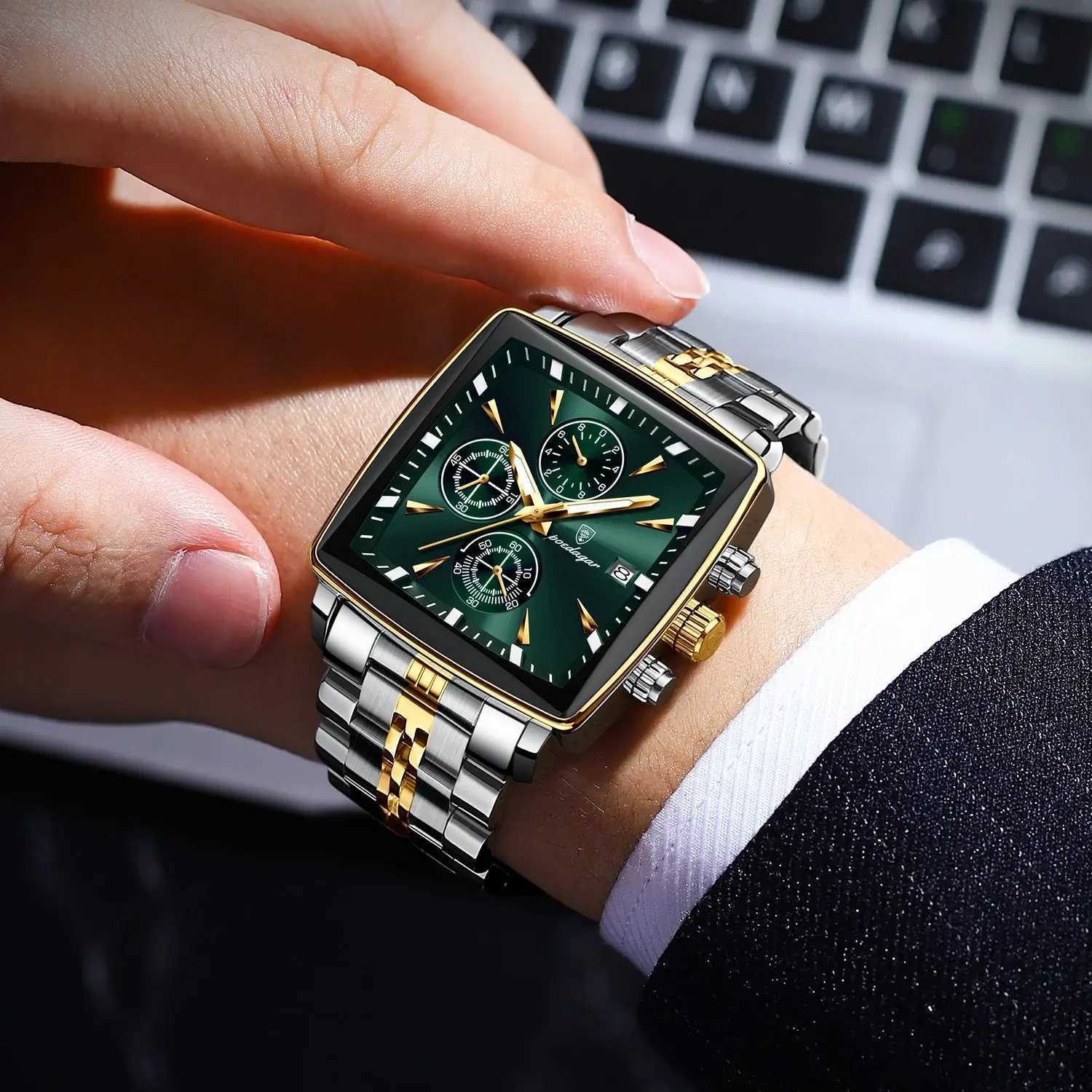 POEDAGAR Top Luxury Male Wristwatch Waterproof Luminous Stainless Steel Men Watch Chronograph Date Business Quartz Mens Watches W250724
