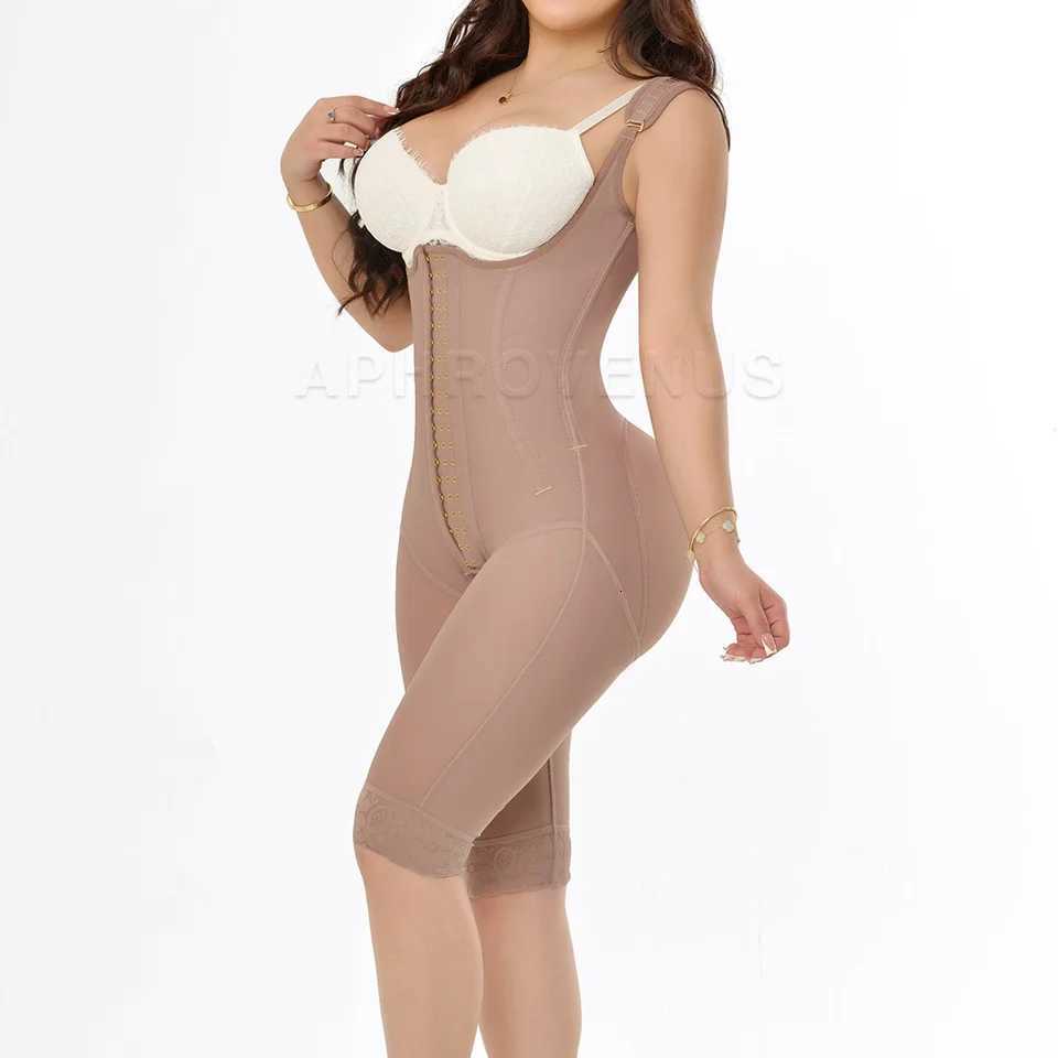 Fajas High Compression Body Shaper with Bones Fabric Abdominal Control Adjustable Shoulder Clasps and Buttock Butt Lifter W250724
