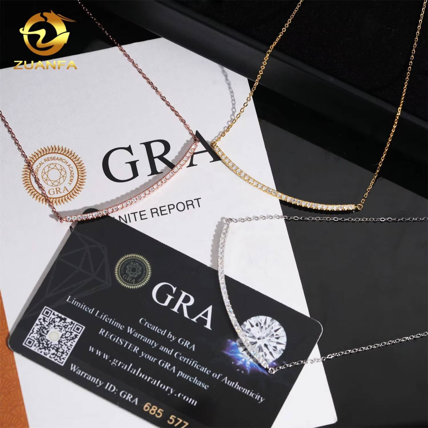 Women Jewelry GRA Certificate 925 Sterling Silver Elegant Pretty Moissanite Pendant Necklace