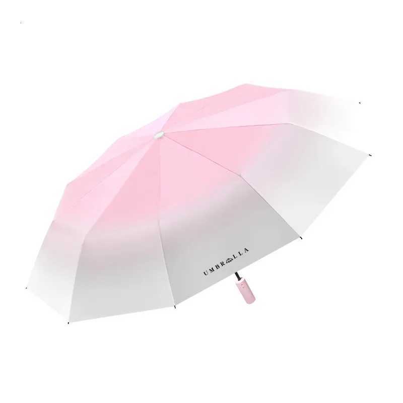 20 Bone Automatic Gradient Color Umbrella for Men Women Large 3 Fold Windproof Waterproof Sunshade Sun UV Protection Umbrellas R250724