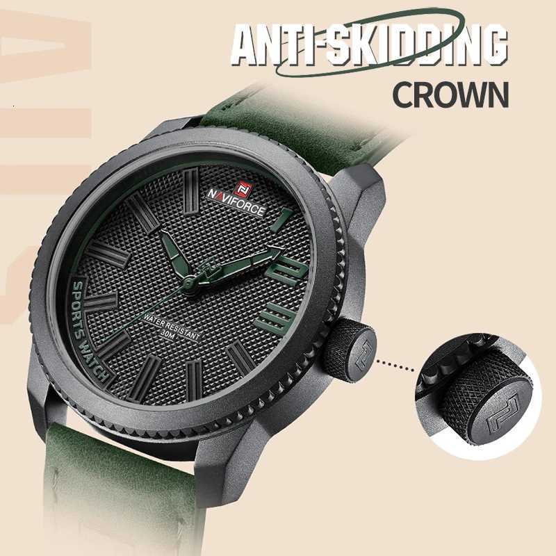 NAVIFORCE Sports Watch for Men Military 30m Water Resistant Leather Strap Male Wristwatches Luxury Casual Man Clock Reloj Hombre W250724
