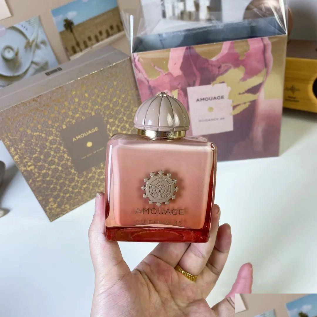 Fragrance Amouage Guidance Perfume 100Ml Sunshine Lyric Crimson Rocks Enclave Purpose Woman Men Eau De Parfum Long Lasting Smell Am Otbv2