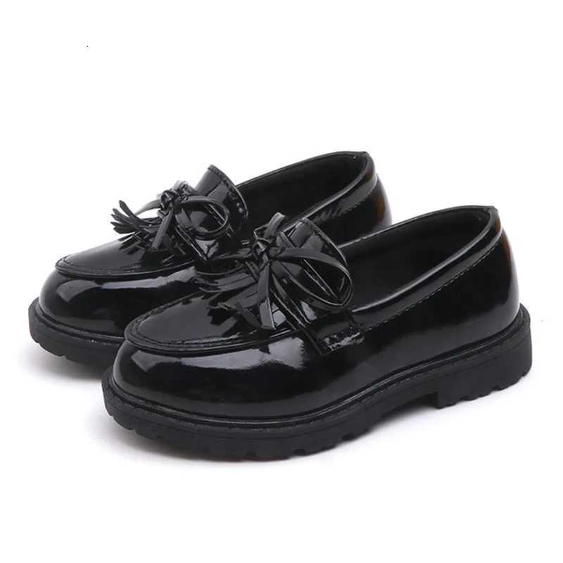 Girls Performance Leather Shoes Bow-knot with Tassels Chic Princess Loafers Slip-on Kids Flats for Wedding Par Children Shoes XJ250724