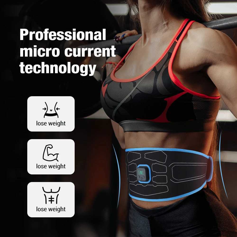Smart EMS Abdominal Muscle Stimulator Toner Fitness Vibration Waist Belt Body Slimming Belt Electric Weight Loss Unisex W250724