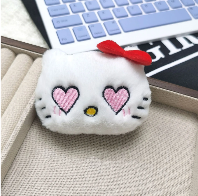 Cartoon Squeaky Kitty Plush Toy Hanging Decoration Cute Rice-eating Cat Crying Cat Expression Doll Hanging Decoration
