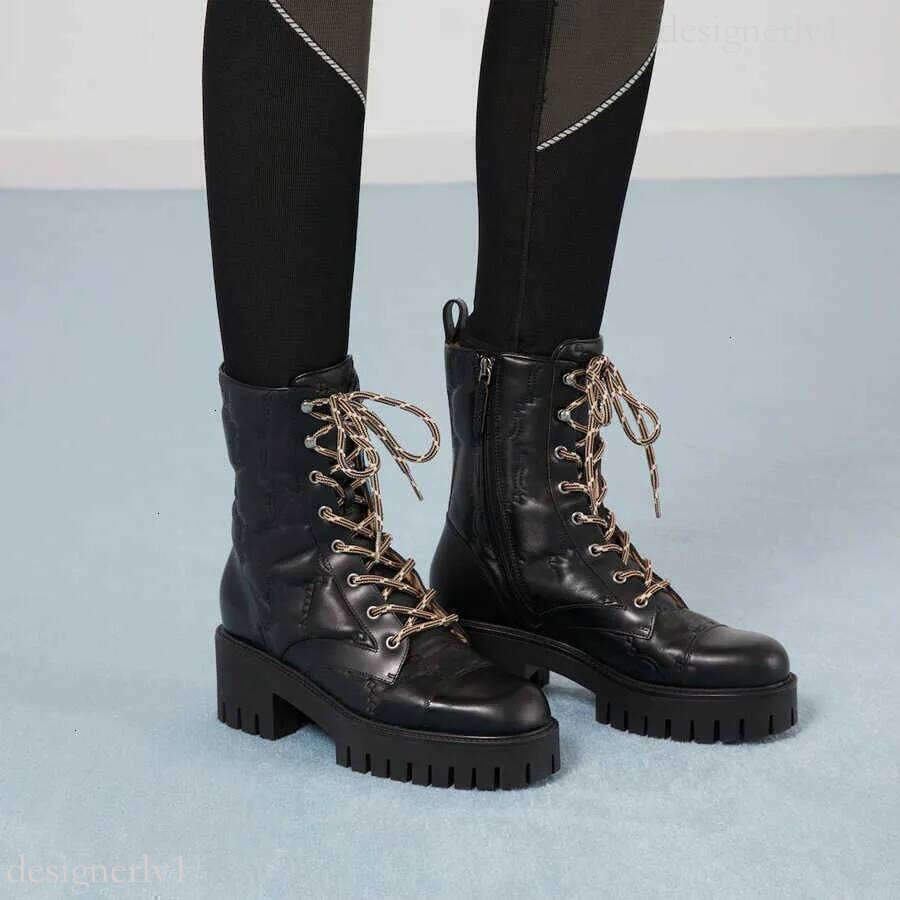 Designer Leather Ankle Boots Fashion Flat Bottomed Boot Casual Shoes Lace Up Classic Style Shoes For Men And Women Winter Fall Snow Boots