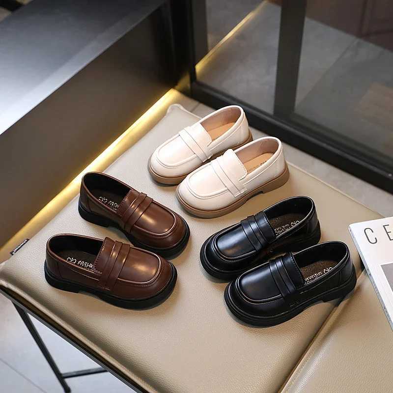 Girls Loafers Round-toe Children Fashion Princess Leather Shoes for Girls Wedding Boys Kids Uniform School Shoes Soft All Match XJ250724
