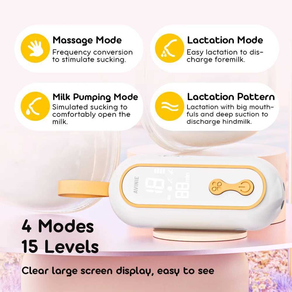 Wearable Breast Pump Portable Low Noise Breastfeeding Pump with 4 Modes 15 Levels Double Electric Breast Milk Pump X250724