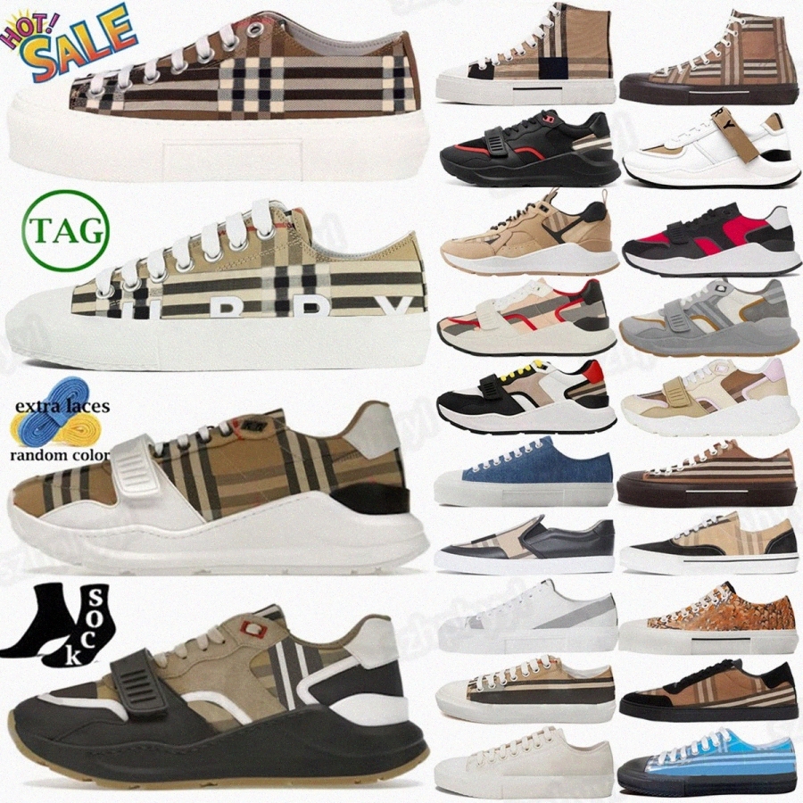 designer sneakers shoes Vintage Check Cotton sneaker shoe Suede women mens Black trainers Ramsey Archive Beige