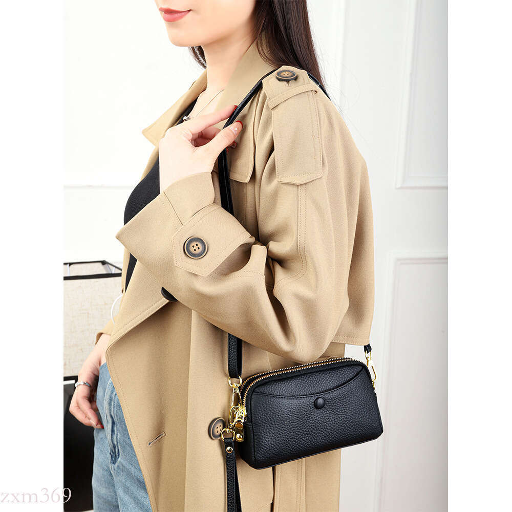 2025 New Soft Cowhide Fashion Phone Single Shoulder Crossbody Mini Bag Casual Multifunctional Genuine Leather Clutch