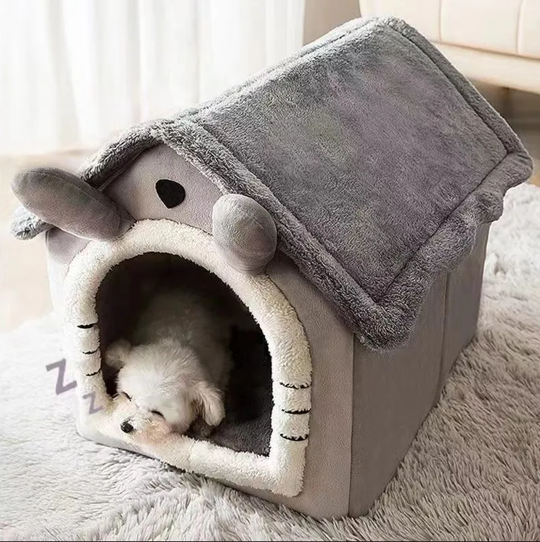 Pet Cave Donut Bed for Cats & Small Dogs - Soft Wool Nest sense of security dog house four seasons medium dog