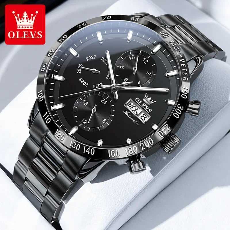 OLEVS 6683 Multi functional Mens Watch Stainless Steel Waterproof Watch High Quality Luxury Mens Automatic Mechanical Watch W250724