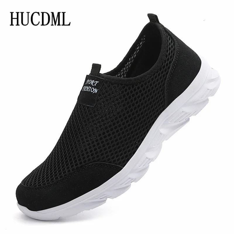 Mesh Shoes for Men Breathable Summer Lightweight Hiking Comfortable Casual Shoes Black Slip-On Driving Male Loafers 250716