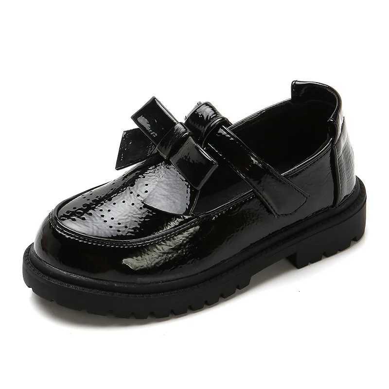 Kids Leather Shoes Girls Oxfords Leather Flats T-strap Childrens Shoes Cut-outs Breathable Anti-slip British Vintage Bow Shoes XJ250724