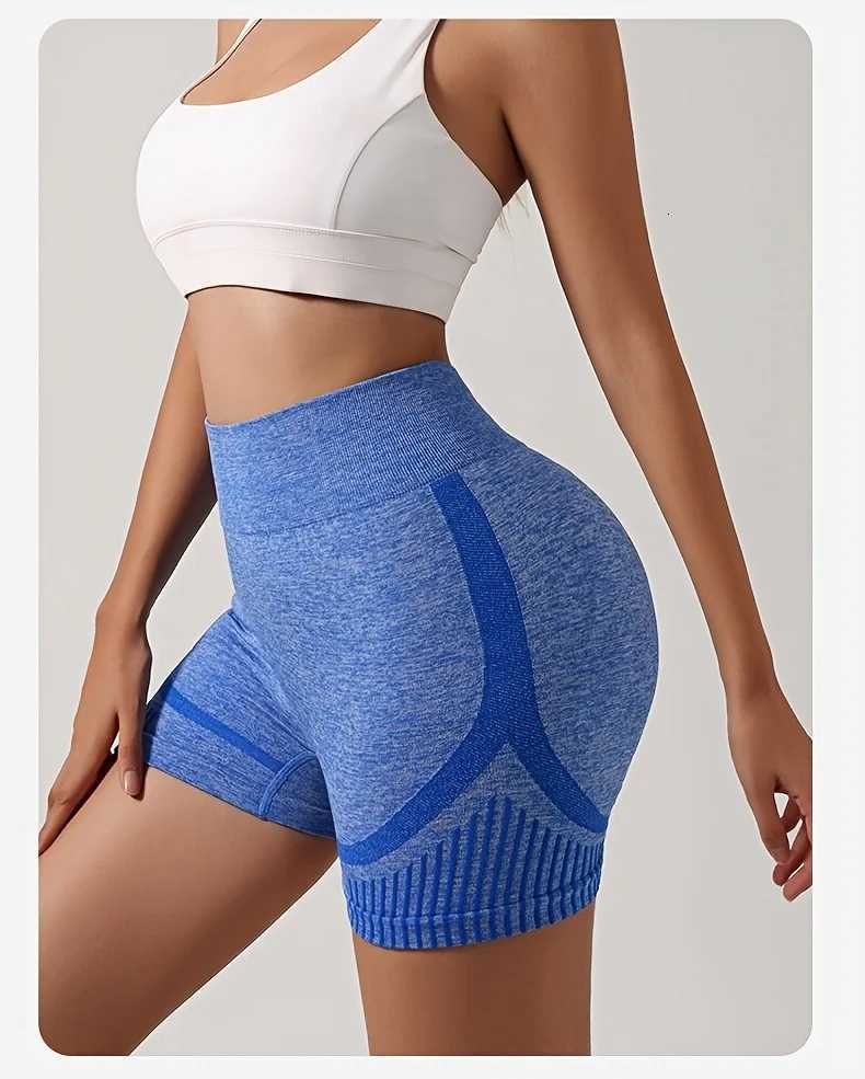 Women Solid Color Sports Shorts High Waist Hip Lift Elastic Running Gym Yoga Shorts Breathable Quick Dry Fitness Yoga Leggings XJ250724