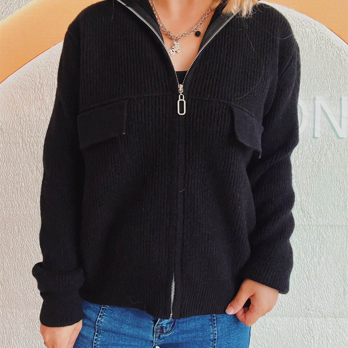 Free shipping designer sweater for women Commuting style simple sweater fashionable slim fit knit base sweater