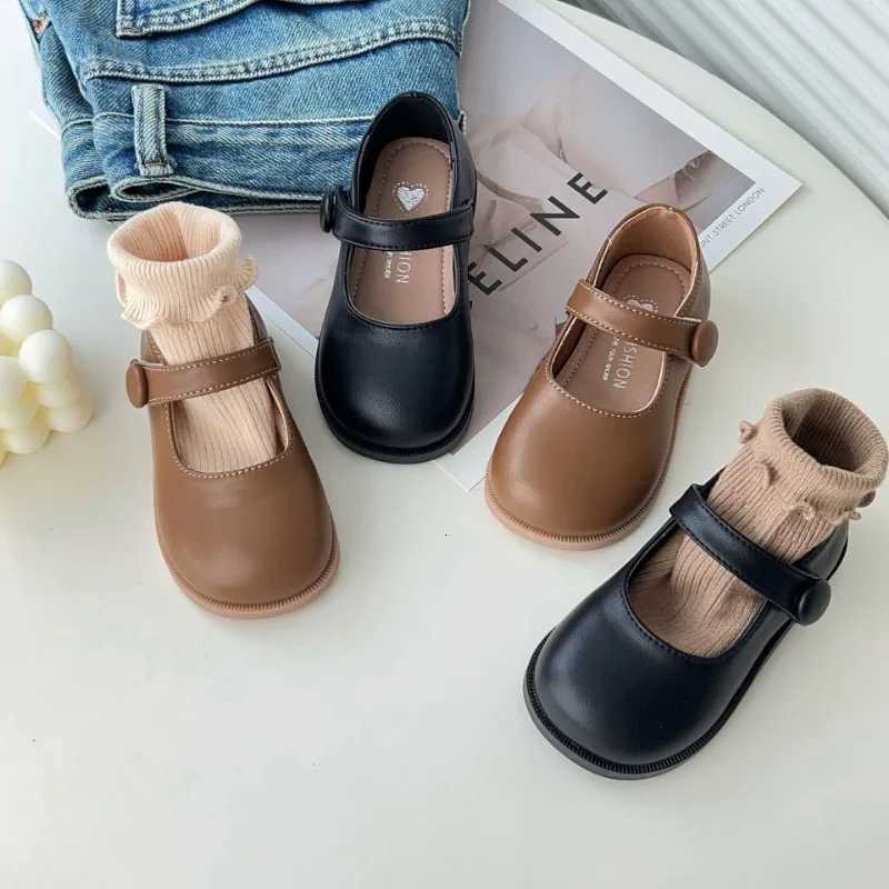 Children Leather Shoes Black Brown Princess Mary Janes Round Toe Little Girl Single Shoes Soft Sole Shallow Kids Dress Shoes XJ250724