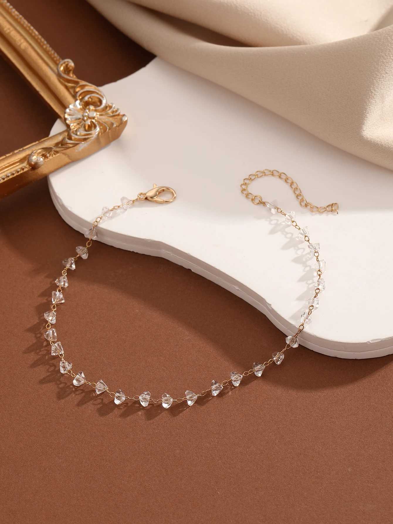 QIAMNI Summer Bohemia Crystal Cubic Zirconia Anklet For Women Girls Ankle Bracelet Leg Chain Beach Party Travel Foot Jewelry S250724