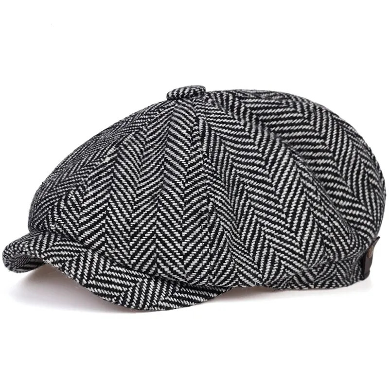 Retro sboy Caps Men British Painters Hats Autumn Winter Berets Herringbone Flat Cap Hip Hop Berets 250723