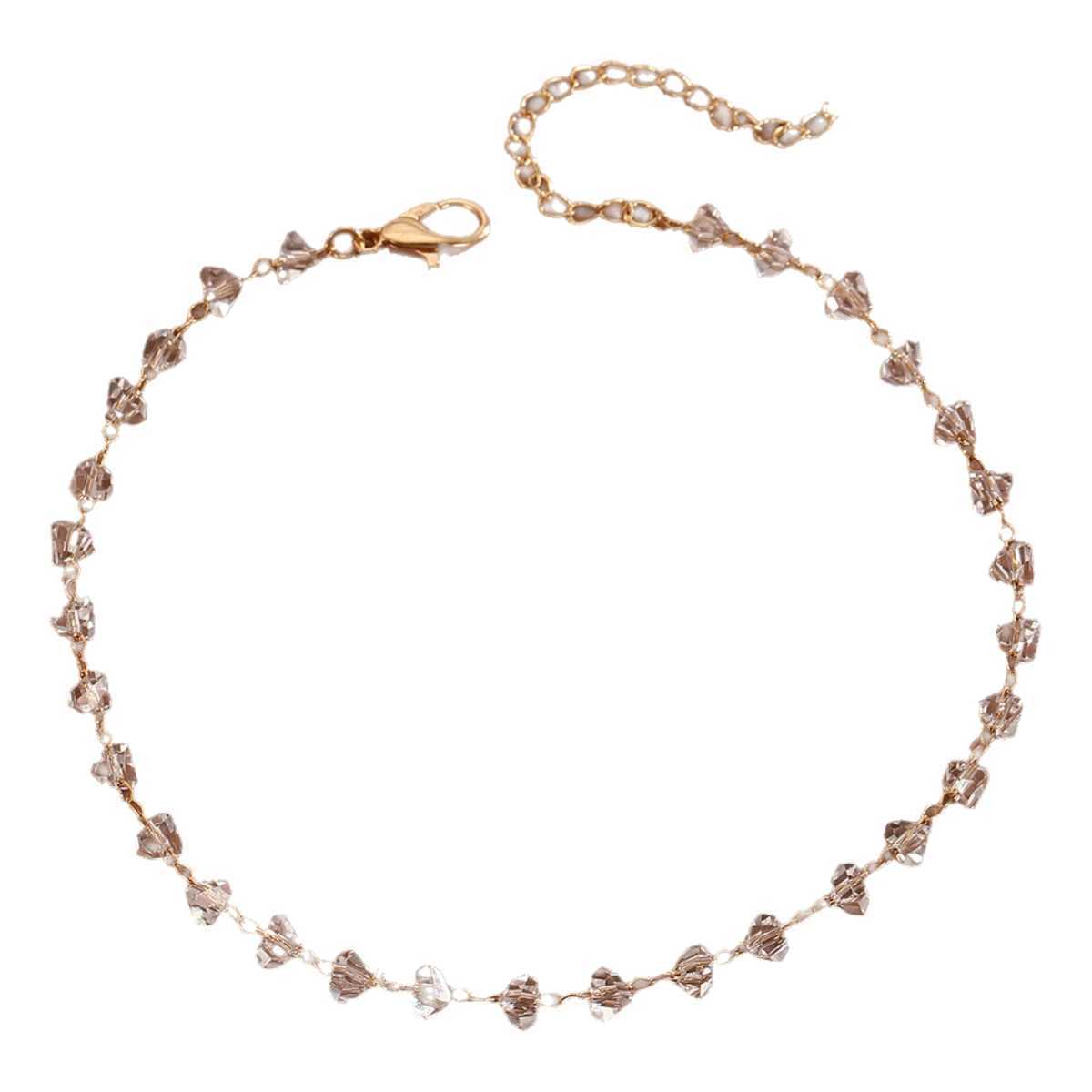 QIAMNI Summer Bohemia Crystal Cubic Zirconia Anklet For Women Girls Ankle Bracelet Leg Chain Beach Party Travel Foot Jewelry S250724