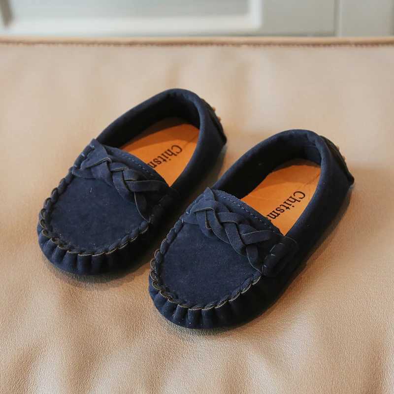 New Boys Loafers Weave Suede Slip-on Solid Color Children Casual Shoes Autumn Leisure Light Cover Toe 21-35 Elegant Kids Flats XJ250724