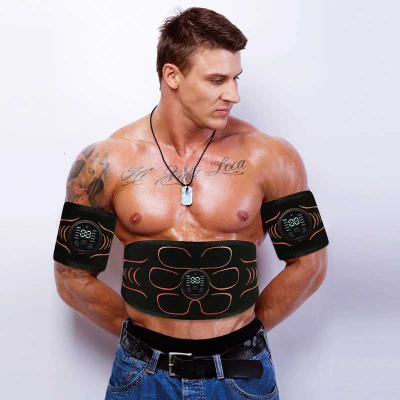 Abdominal Toning Belt EMS Muscle Stimulator Abs Muscle Toner USB Charge Body Shaping Weight Loss Fat Burn Fitness Unisex W250724