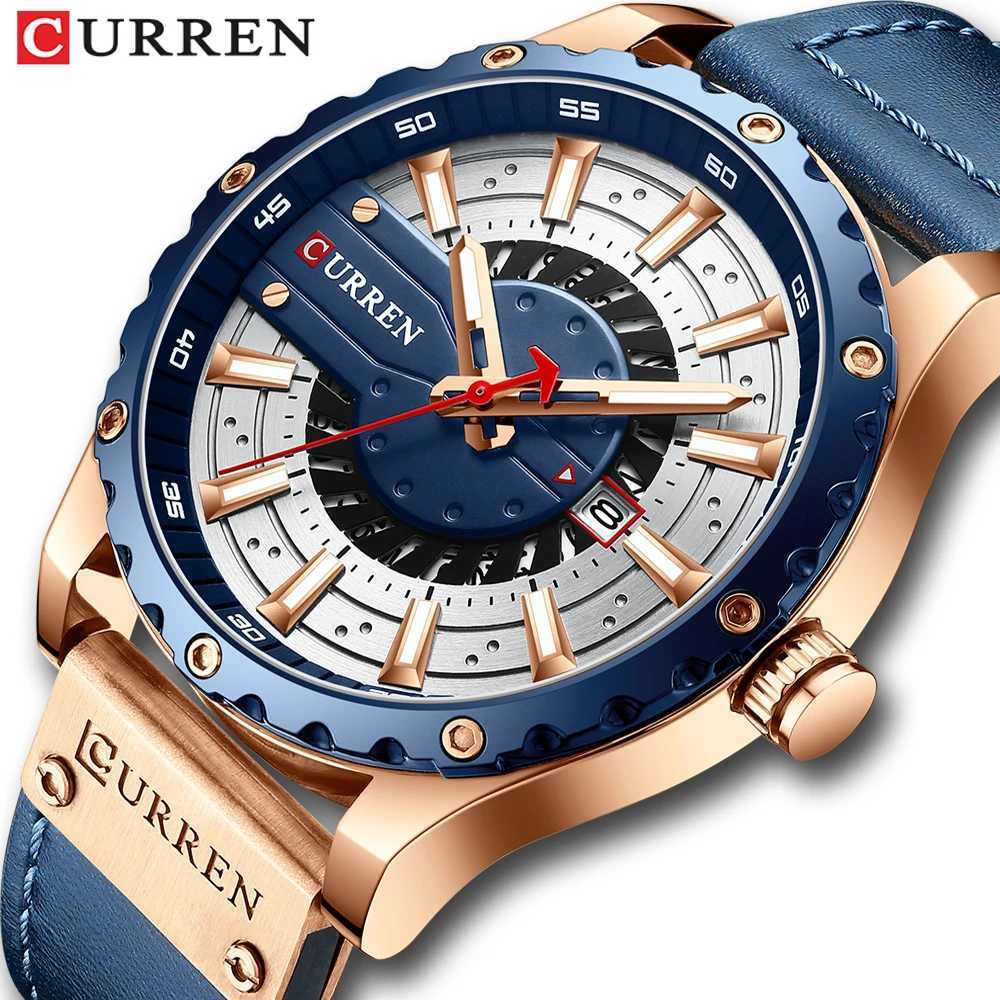 CURREN Watches Top Brand Fashion Leather Wristwatch Casual Quartz Mens Watch with Box New Chic Clock Luminous Hands W250724