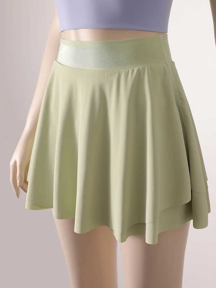 New Custom Solid Quick-Drying Yoga Dress With Arc Hip Design Fitness Golf Activewear Skirts For Women XJ250724