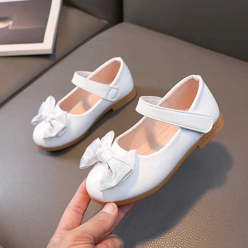 Childrens Leather Shoes New Fashion Baby Girls Performance Bowknot Cute Princess Shoes Soft Flats Non-slip Casual Shoes H692 XJ250724