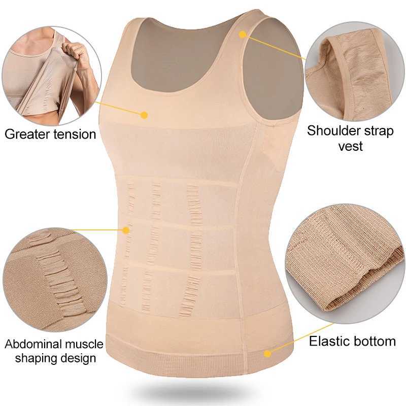 Mens Slimming Body Shaper Vest Shirt Abs Abdomen Slim Gym Workout Tummy Control Compression Tank Top Sleeveless Shapewear W250724