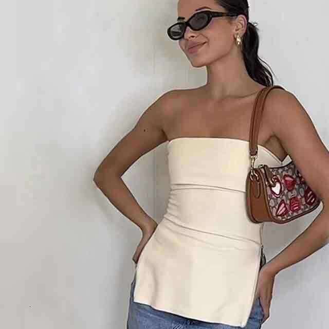 TRAFZA Wearable Women's Summer Inner Wear Sexy Hot Girl Knitted Fashion Tube Top B5