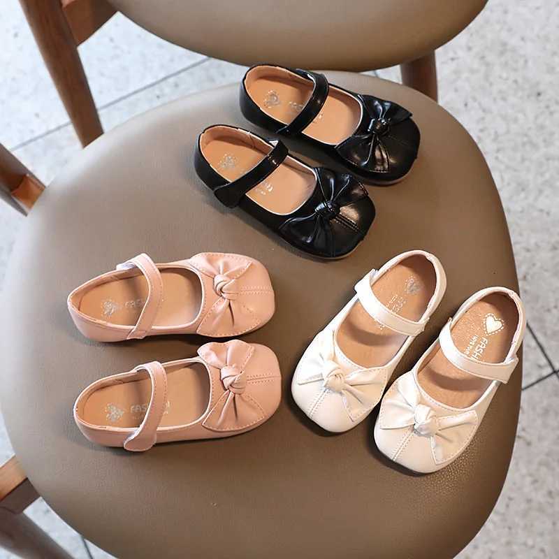 Autumn New Fashion Chic Sweet Bowtie Princess Soft Comfortable Elegant Dress Shoes 2024 Children Leather Shoes for Girls XJ250724
