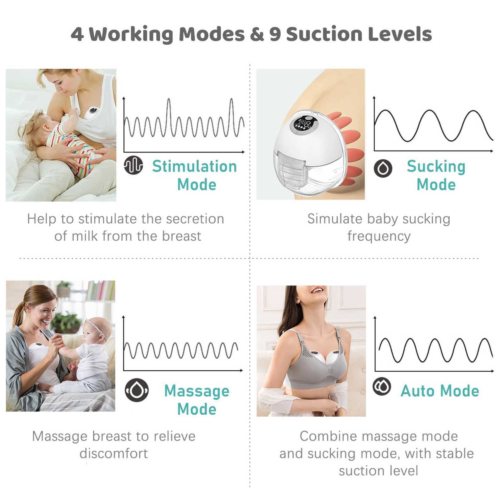 32 Wearable Wireless Breast Pump Breast Massage Lactagogue New Upgraded Electric Breast Pump Hand Free and BPA-free X250724