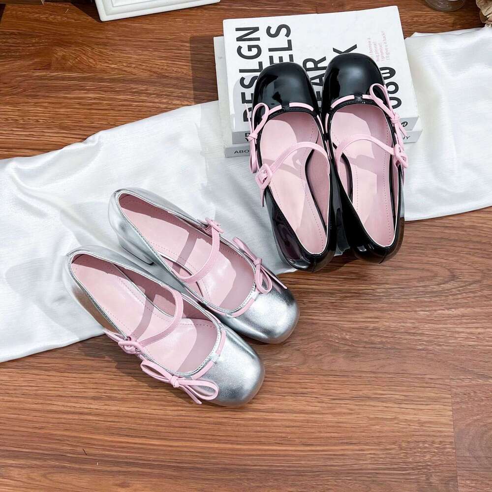 2025 Spring Summer New Mary Jane Women, Chunky Heel High Heels, Fashionable and Versatile Women's Shoes for Outdoor Wear