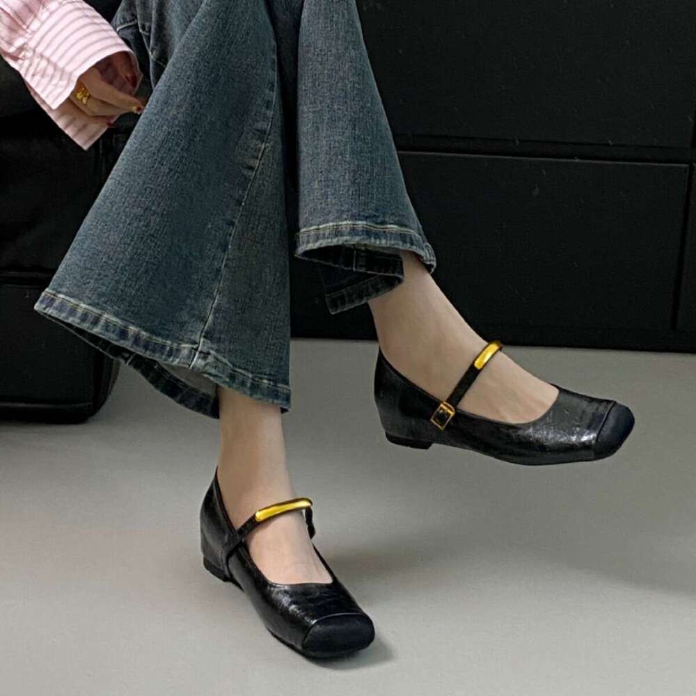 Hidden Heel Mary Jane Black Single for Women 2025 New French Style Red Evening Gentle Shoes