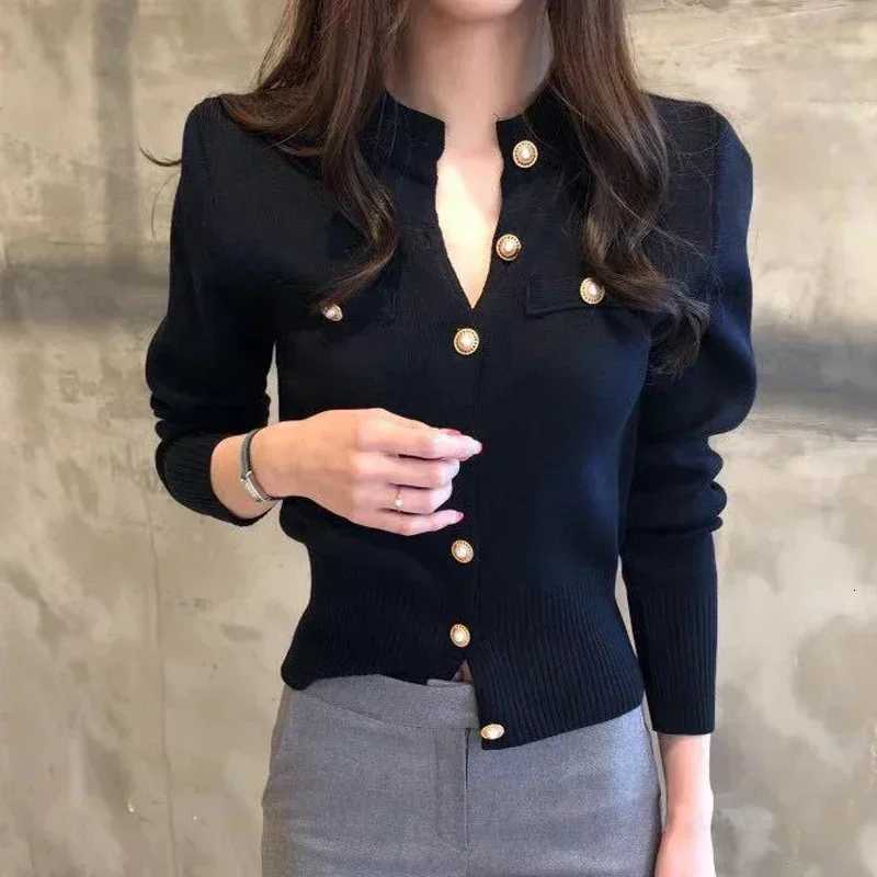 Crop Top Sweater Embroidery Harajuku Knitted Single Breasted Cropped Cardigan Women Autumn Long Sleeve Turn Down Collar Sweater X250724