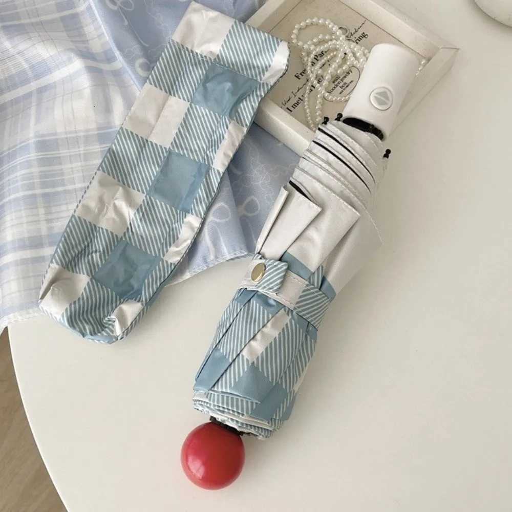 Minimally Designed Grid Sun Protection Umbrella Rain Protection Sun Shading UV Protection Umbrella Stylish Portable R250724