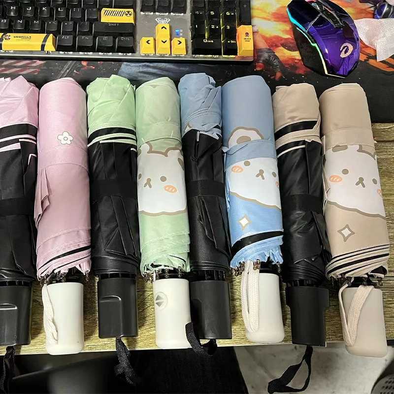 Windproof Folding Umbrella parasol umbrella Cute Little Bear Automatic Umbrella UV blocking and shading Portable for Travel Gift R250724