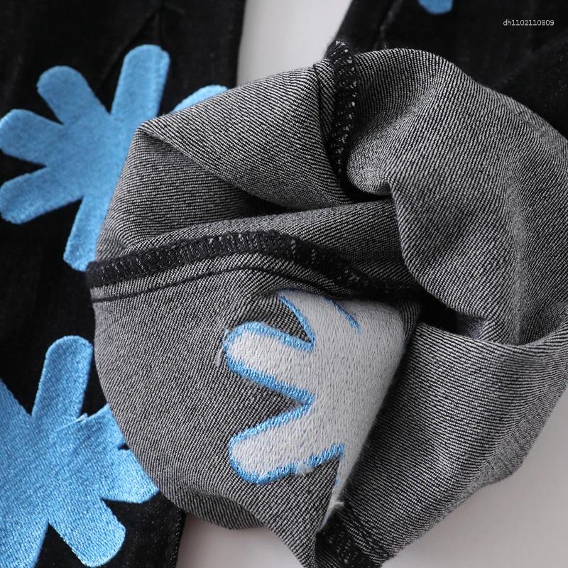 Men's Jeans Retro Hip-hop Style Street LOST SHDWS Creative Embroidered Flower Logo Casual Pants Men Women Lostshdws Denim Trousers