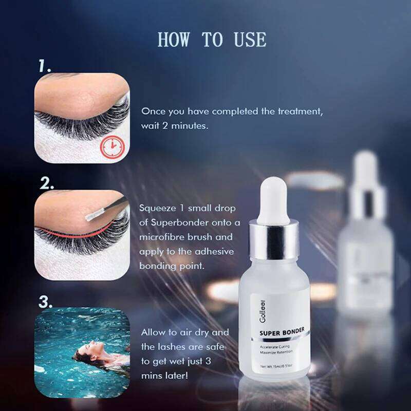 Gollee 1s Dry Mixed floral fragrance Eyelash Extension with Bonder Glue Lash Fast Accelerator Waterproof Bond X250724