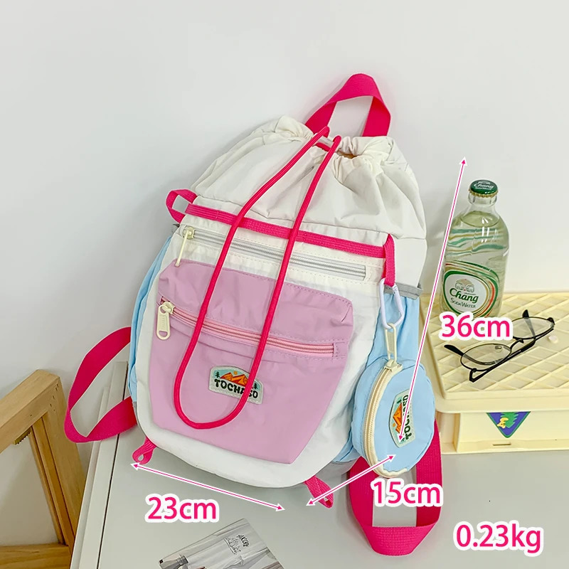 Nylon Drawstring Large Capacity Casual Fashion Backpacks High Quality Versatile Youth Western Style Sweet School Bags 250723