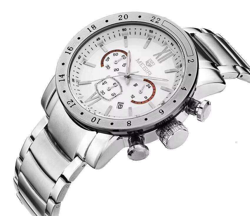 MEGIR Men's Multifunction Sports Watch - Waterproof, Luminous, Date, 39mm Stainless Steel - Summer Collection Watch