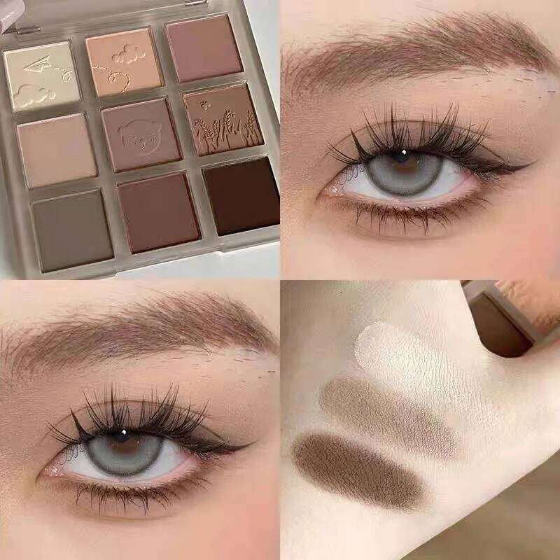 Nine Color Caffee Matte Cement Gray Dark Brown Makeup Shadows for Eyes Pigment Eyeshadow Make Up Palette X250723 X250724