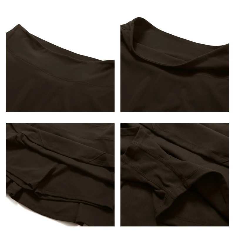 Hearuisavy Summer High Waist Sports Skirts Breathable Slit Dress Casual Skirt Lined Shorts Women Fitness Quick Dry Yoga Skirts XJ250724